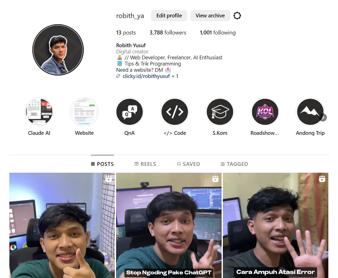 Robith Yusuf Al Fahsa - Full Stack Web Developer and AI Enthusiast